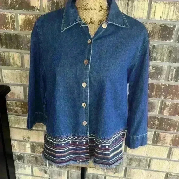 Mountain Lake women's Casuals denim top size S - Picture 5 of 12